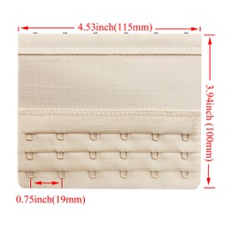 Cxapnstou Women Elastic Bra Extenders 6 Hook for Plus Size Bras Back Extension Strap 3pcs