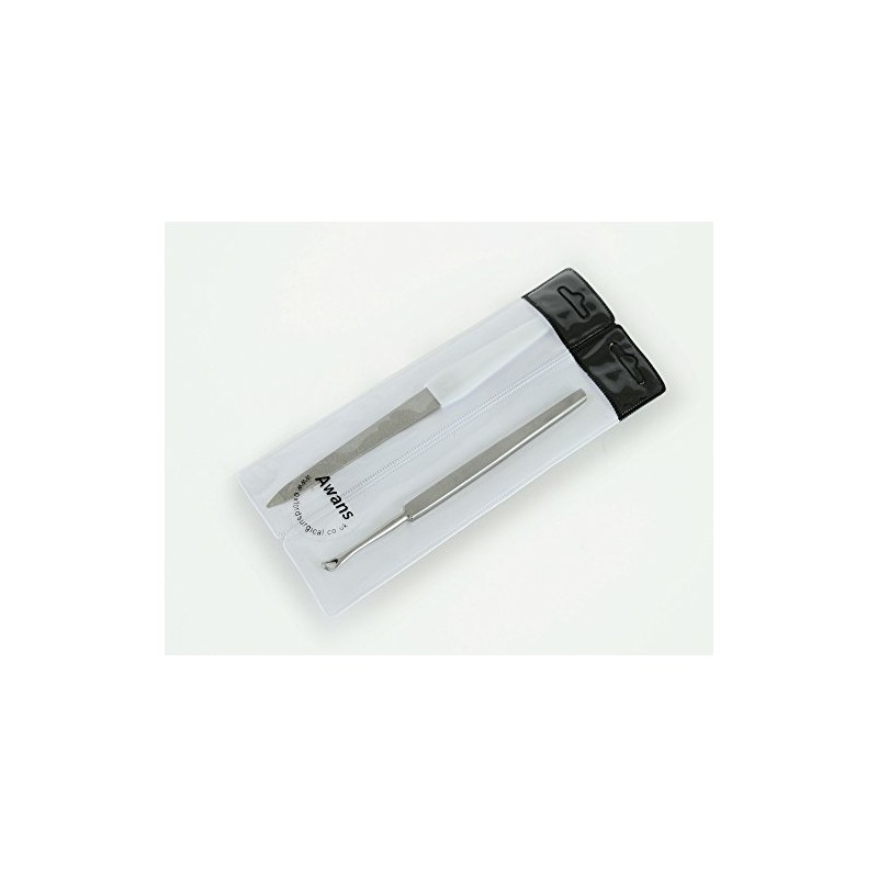 Earpick Wax Remover Stainless Steel, Nail File Set with Pouch