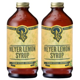 Portland Syrups Meyer Lemon Syrup - Premium Beverage Concentrate for Delicious Cocktails, Tea, Soda, Coffee Drinks, Baking, and More - 12 oz with 24 Servings (Pack of 2)