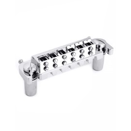 Rubatone Adjustable Wraparound Guitar Bridge Combined bridge Tailpiece Compatible with Les Paul LP SG Style Electric Guitar Parts Accessories Chrome.