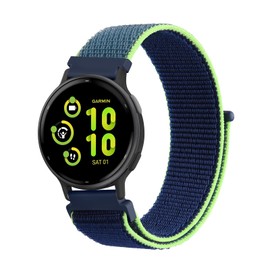 Nylon Strap for Garmin Vivoactive 5/3 Music Strap,Venu/Venu 2 Plus,Venu Sq/Sq Music/Sq 2/Sq 2 Music Strap, 20mm Adjustable Replacement Watch Strap (Deep Blue)