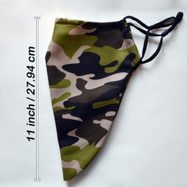 Men Large Beard Mask, Face Mask for Bearded Men, Reusable Face Mask With Room For Beard, Washable Beard Mask for Men (Large, Camouflage (Green))