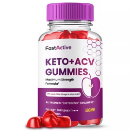 Fast Active Keto ACV Gummies, Max Strength Supplement, FastActive ACV (2 Pack)