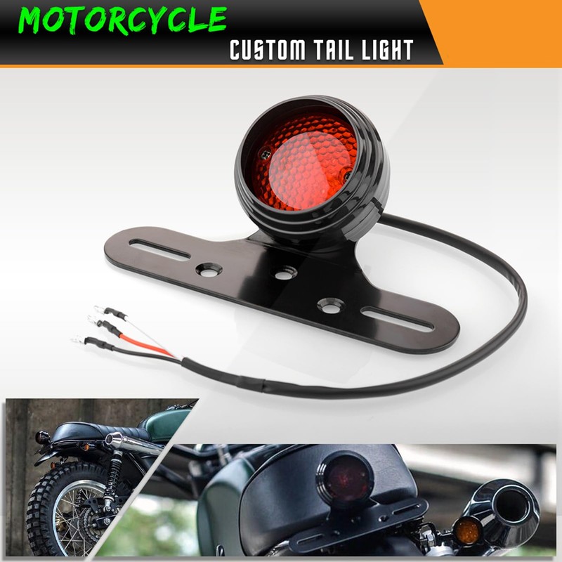 Namolit Motorcycle Tail Light Brake Light with License Plate Bracket
