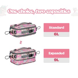 Maelstrom Lonchera para niños, lonchera expandible para niños, bolsa de almuerzo aislada para niños, bolsa de almuerzo reutilizable para niño/niña, 9L, unicornio globo (KB02-MSLB02-6)