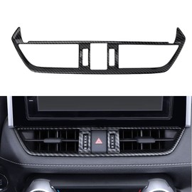 LEXLEY Carbon fiber Style Center Console Middle Air Vent Trim OEM Decoration Cover For Toyota 2019-2023 RAV4 Liminid/XLE preminm/adventure/TRD Off-Road,Not Fit XLE LE Base