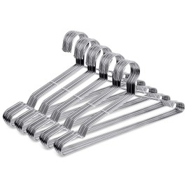 Fayleeko Wire Hangers 17.7 Inch Coat Hangers Strong Heavy Duty Stainless Steel Metal Hangers Ultra Thin Space Saving Clothes Hangers (50 Pack)