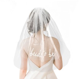 Bride To Be Veil,Bachelorette Party Veil for Brides,Bridal Veil Wedding Veil White Short Veils with Comb for Wedding,Engagement,Bridal Shower,Bachelorette Party Supplies Accessories,Bride To Be Gifts