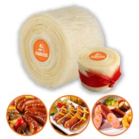 HAIKISS Edible Drying Sausage Casing, Natural Sausage Casings for Flavorous Homemade Sausages, Breakfast Sausage, Italian Sausage and Most Delicious Sausage Ham Sausage Tool (8m/26ft),Φ43mm