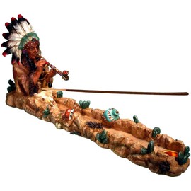 Nose Desserts Peace Pipe Smoking Great Indian Chief, Stick and Cone Incense Ashcatcher Burner Brand