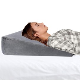 Milliard Bed Wedge Pillow with Memory Foam Top -Helps with Acid Reflux and Gerds, Reduce Neck and Back Pain, Snoring, and Respiratory Problems- Velour Washable Cover – 7.5 in