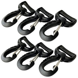 Ykk Kit - Swivel Snap Hook Plastic Buckles Lobster Clasp Trigger Clips Rotary, Tri‑Bar Adjustable Webbing 1", Roll of 5 Yards 1" Webbing Polypropylene Straps (6 YKK Lobster Snap Hooks)