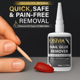 Nail Glue Remover 50ml – Fast & Safe Press-On Nail Adhesive Remover, Removes Glue Residue, Quick & Gentle Nail Care Solution