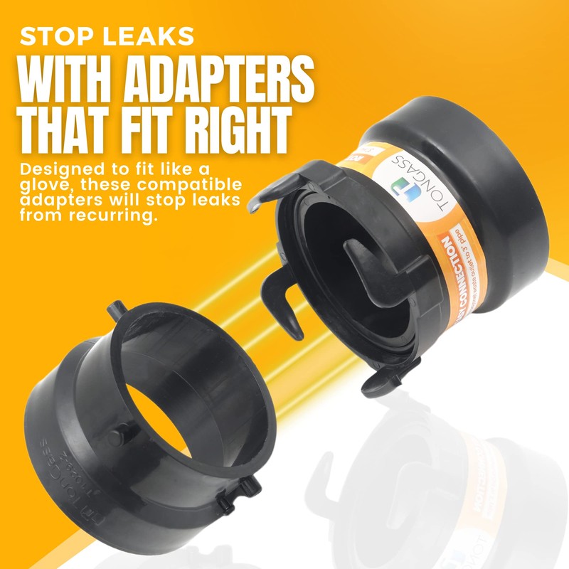 TonGass (Combo Pack) RV Sewer Hose Fitting Adapter to PVC,