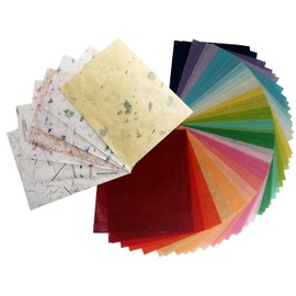 MulberryPaperStock 60 Sheets 8.5 x 11 inch Handmade Paper Mulberry Paper Sheets for Crafts Japanese Tissue Paper with Designs 8.5 by 11 inch Letter Size Collage Art Supplies soap Paper Packaging wrap soap Supplies Bulk