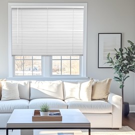 CHICOLOGY Blinds for Windows, Mini Blinds, Window Blinds, Door Blinds, Blinds & Shades, Camper Blinds, Horizontal Window Blinds, White (Commercial Grade), 45" W x 48" H