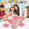 175Pcs Red Gingham Party Supplies Gingham Paper Plates and Napkins