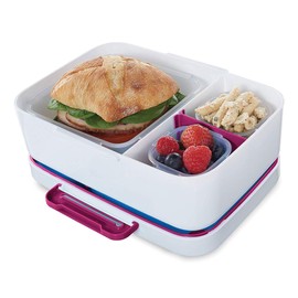 Rubbermaid LunchBlox Leak-Proof Entree Lunch Container Kit with Case, Small, Beet Red