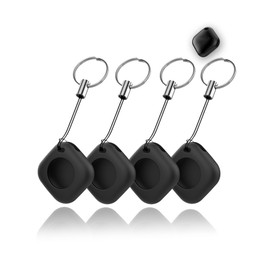 4er Pack Schutzhülle für CHZHVAN Key Finder, yystao Schutzhülle aus Silikon kompatibel mit CHZHVAN World Tag, Inklusive Schlüsselband (Schwarz)
