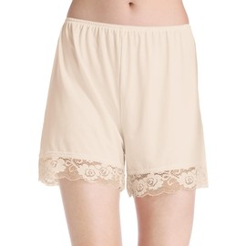 MANCYFIT Pettipants for Women Half Slip Culotte Shorts Split Skirt Lace Snip 4" Inseam Nude Large