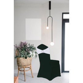 10pc Heavy Duty Elastic Bands for Chair Covers Round Diamante Buckle Wedding Valentine's (White)