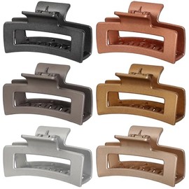 Sisiaipu Pinzas para el cabello medianas de 3.5 pulgadas, paquete de 6 pinzas para el cabello para mujer, pinzas cuadradas y rectangulares, pinzas tip