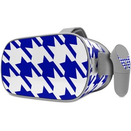 Decal Style Skin Wrap Compatible with Oculus Go Headset - Houndstooth Royal Blue (Oculus NOT Included)