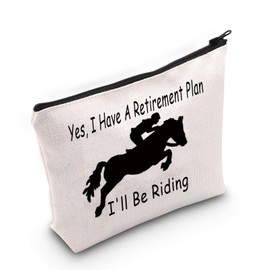 Horse Riding Gift Yes I Have A Retirement Plan I'll Be Riding Cosmetic Bag Horse Lovers Gift (I'll Be Riding CA Bag)