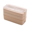 Bento Box Lunch Box 3-in-1 Compartment Containers Leakproof Stackable Bento
