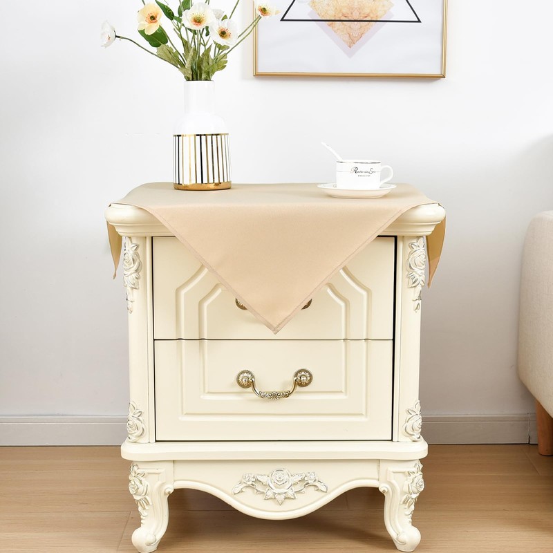 Nacuci Small Square Tablecloth 24x24 Inch Washable Polyester Side Table