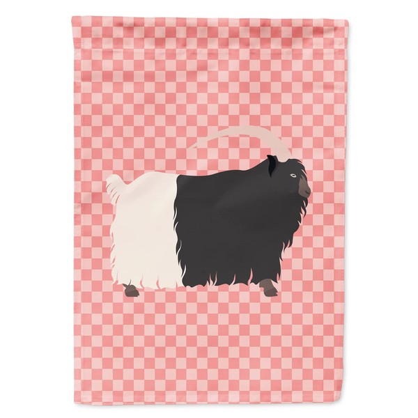 Caroline's Treasures BB7887GF Welsh Black-Necked Goat Pink Check Garden Flag,