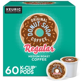 The Original Donut Shop The Original Donut Shop Regular, Keurig Single Serve K-Cup Pods, Medium Roast Coffee, 60 Count, (6 Packs of 10)