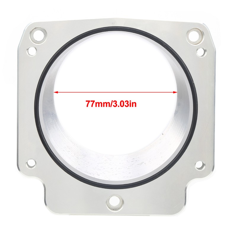 Throttle Body Adapter Plate Natural Finish Aluminum with Mounting Bolts