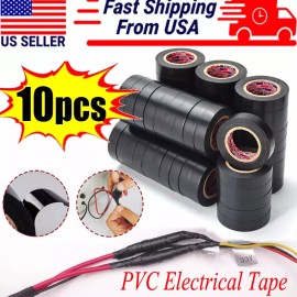 Unbranded 10 Rolls of Black Electrical Tape 10PCS*6M PVC Insulation US