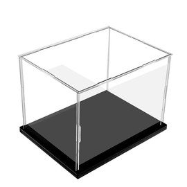 IDAFSA Clear Acrylic Display Case, Assemble Cube Display Box Stand with Black Base, Dustproof Protection Showcase for Collectibles Memorabilia Figurines (6x6x6 inch; 15x15x15cm)