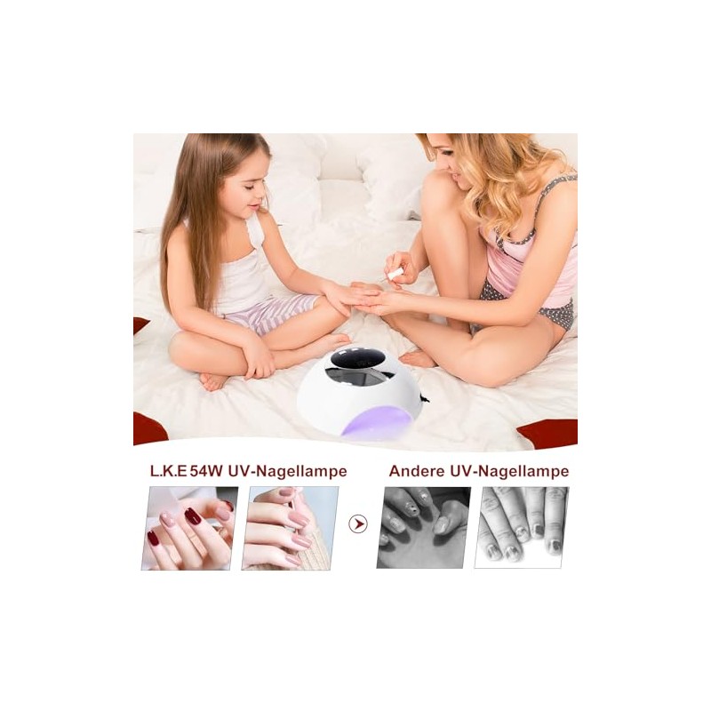 LKE 54W UV Lamp for Gel Nails with LCD Display