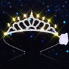 Kilshye Light Up Rhinestone Tiara Silver Tiaras Headband Birthday Costume