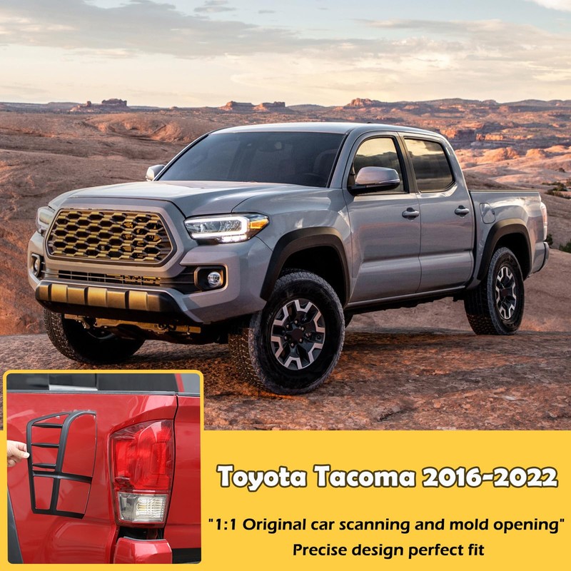 Tail Light Guard Covers Compatible with Toyota Tacoma 2016-2023, Rear