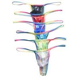 WINDAY Men's Briefs Lace Mesh Bikini Briefs Ice Silk Breathable Underwear XL 6-Pack Mixed Color 901