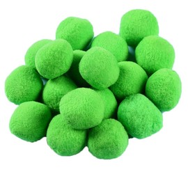 Rockreyoa Pack of 30 5 cm Pompoms Colourful Pompoms Large Fluffy Pom Poms Plush Balls for Crafts DIY Crafts Easter Christmas Children Party Decoration Garlands Hair Accessories Tassels Green
