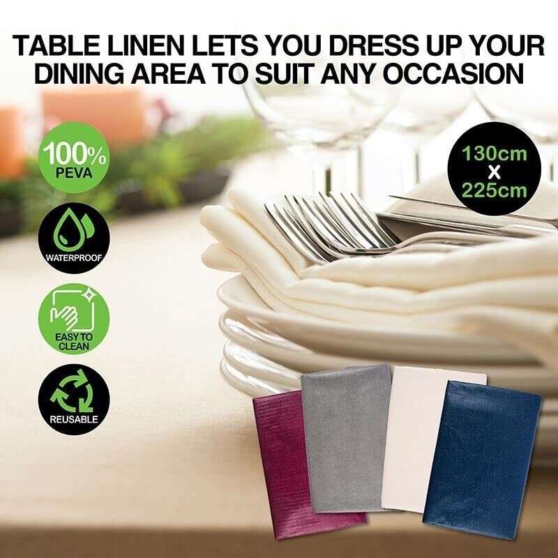 Table Cloth Home Master Flannel Waterproof Plain Colour 130 x