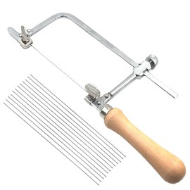 yotutun Fretsaw Scroll Saw, Hacksaw, Bow Saw, Scroll Saw, Jeweller's Saw, Adjustable Fretsaws for Wood, Pack of 12 Fretsaw Blades, Perfect Tool for Various Projects