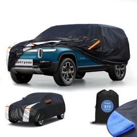 Cotryvox SUV Car Cover for Rivian R1S (2022-2024) All-Weather Outdoor Waterproof Rain Snow UV Sun Protector Full Exterior Weatherproof,Indoor Car Cover.
