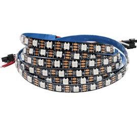 Tesfish WS2812B LED Strip Light RGB LED Pixel Strip 2 m 5 V 5050 120 LEDs IP30 Flexible Black PCB Full Colour Individually Addressable Smart LED Light Strip for Advertising Decoration DIY Projects