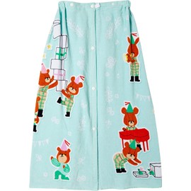 Marushin 4335021500 Wrap Towel, Bear's School, 31.5 inches (80 cm) Length, Jackie for Kids, Wear Bath Towel, Wrap Towel, For Girls, Boys