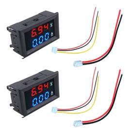 HUAZIZ Digital Voltmeter, Pack of 2 DC 100 V 10 A, Voltmeter Ammeter with Shunt, Multimeter, 2 in 1 Panel Amp Voltage Current Meter Tester