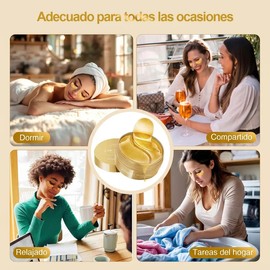 2pcs Parches Hydrogel Contorno Ojos Acido Antiarrugas De Oro,Parches Reduce Bolsas De Ojos 24k Antiarrugas Hidratante,Parches Hydrogel Contorno Ojos