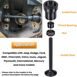 Inner Axle Side Seal Installation Tool For Dana 30/44/60 Front Differentials For Jeep Dodge Ford Chevrolet Volvo GMC Isuzu Jaguar International Mercury