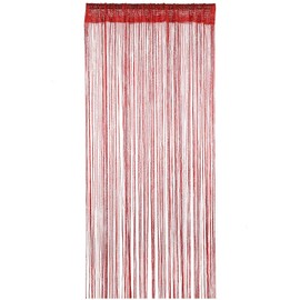 WedDecor Red String Curtains Glitter Fringe Panel Fly Screen Room Divider Tassel Curtain for Doors, Doorway, Windows, Home Décor, Event Decoration, (90cm x 200cm)