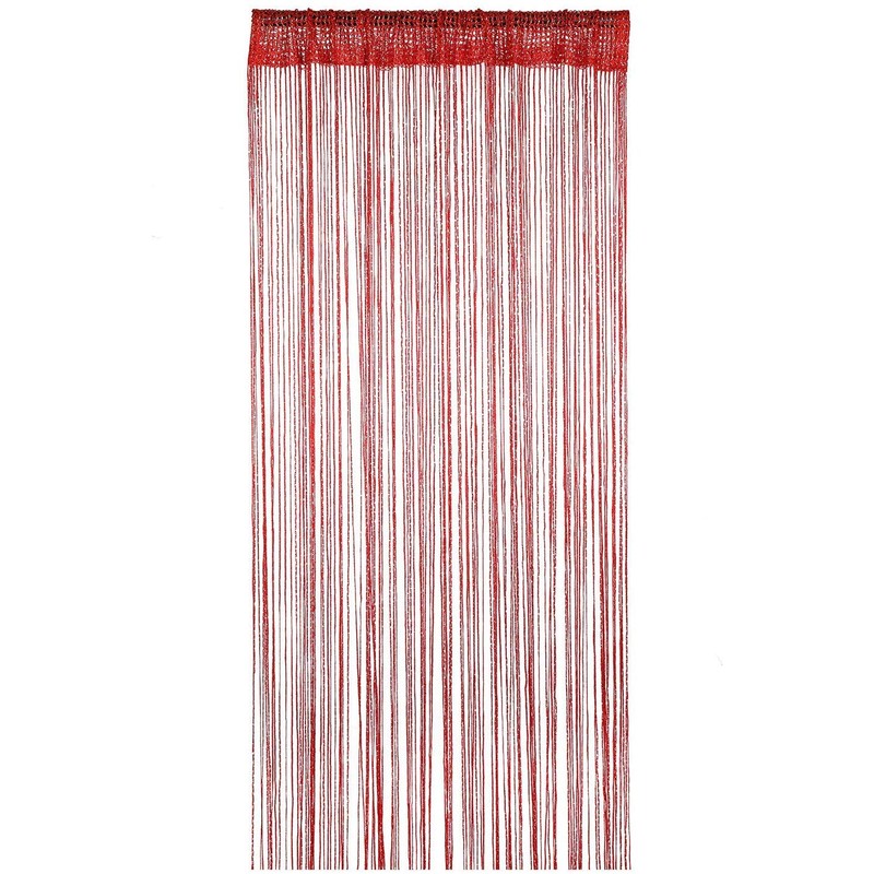 WedDecor Red String Curtains Glitter Fringe Panel Fly Screen Room